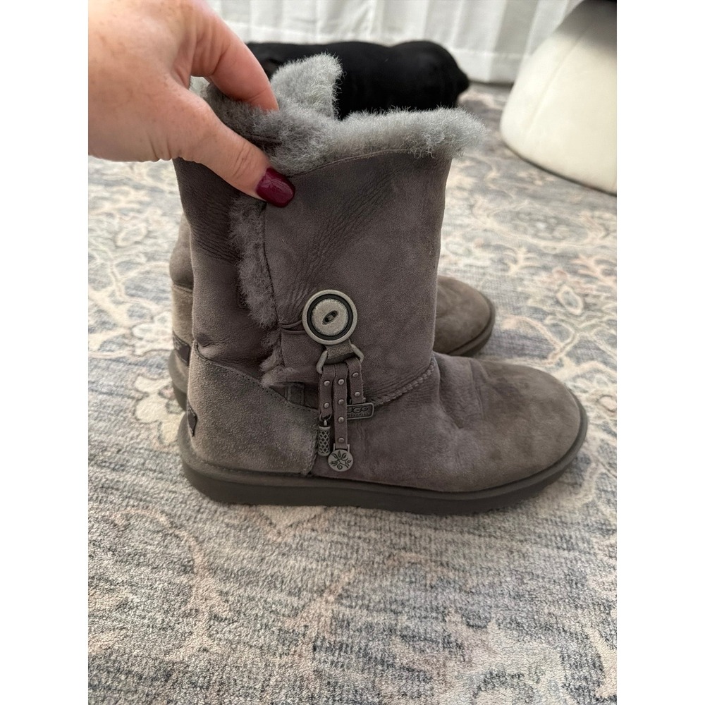 UGG Azalea Charm Suede Boots Gray
